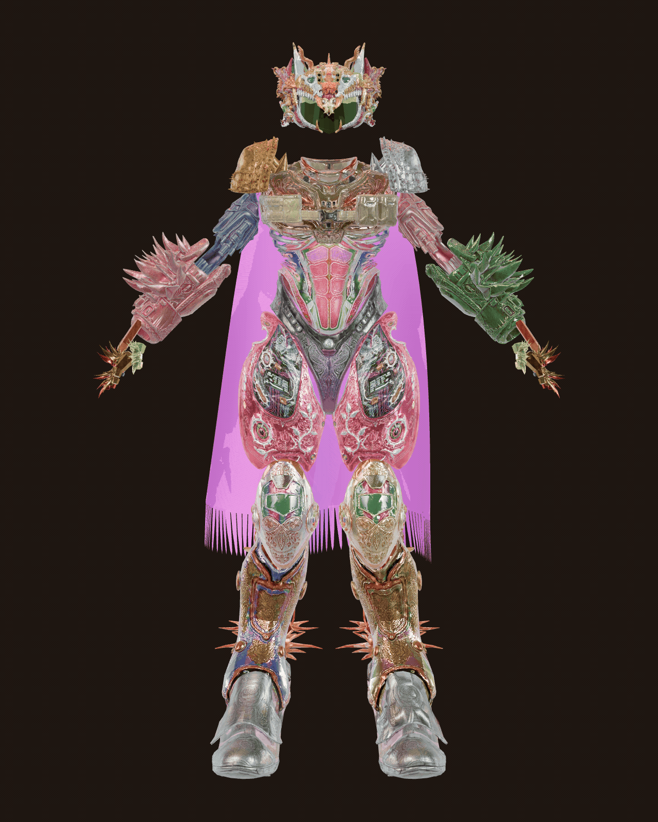 Rotating armor and cape with wind animation